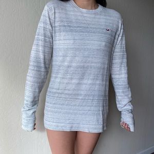 Hollister Light Grey Long Sleeve Sweater